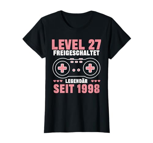 Level 27 Jahre Mädchen Frau Geburtstag Gamer Girl 1998 T-Shirt von Gamer Girl Geburtstag Mädchen Geschenkideen 2025