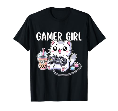 Gamer Girl Cat Gaming Cute Video Game Women Girls T-Shirt Gamer Girl Cat Gaming Cute Video Game Women Girls T-Shirt von Gamer Girl Outfits