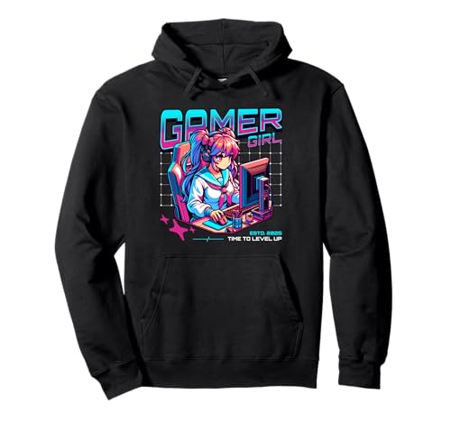 Gamer Girl Gaming Konsole PC Zockerin Zocken Mädchen Pullover Hoodie von Gamer Girl Video Gaming Konsole PC Mädchen Zocken