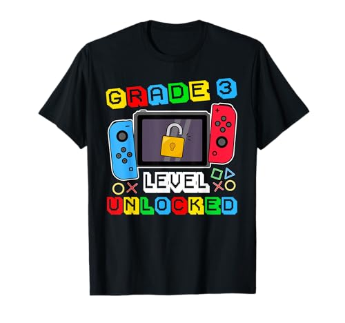 Grade 3 Level Unlocked Gamer Back to School Boy T-Shirt von Gamer Happy First Day Of School Boys