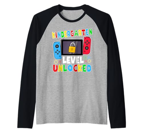 Kindergarten Level Unlocked Gamer Back to School Boy Raglan von Gamer Happy First Day Of School Boys