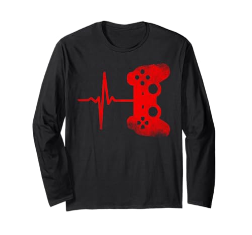 Gamer Heartbeat Videospiele Gaming Jungen Mädchen Teenager Männer Langarmshirt Gamer Heartbeat Videospiele Gaming Jungen Mädchen Teenager Männer Langarmshirt von Gamer Heartbeat Video Gaming Retro Vintage Grunge