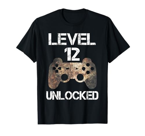 Level 12 Unlocked Jungen 12 Geburtstag T-Shirt Level 12 Unlocked Jungen 12 Geburtstag T-Shirt von Gamer Level Geburtstag Store