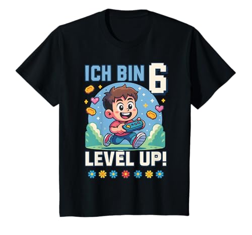 Kinder Ich Bin 6 Level Up Gamer Geburtstag Zocker Zocken T-Shirt Kinder Ich Bin 6 Level Up Gamer Geburtstag Zocker Zocken T-Shirt von Gamer Level Up Geburtstag Kinder Jungen Mädchen