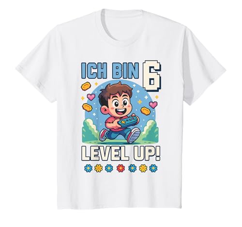 Kinder Ich Bin 6 Level Up Gamer Geburtstag Zocker Zocken T-Shirt Kinder Ich Bin 6 Level Up Gamer Geburtstag Zocker Zocken T-Shirt von Gamer Level Up Geburtstag Kinder Jungen Mädchen