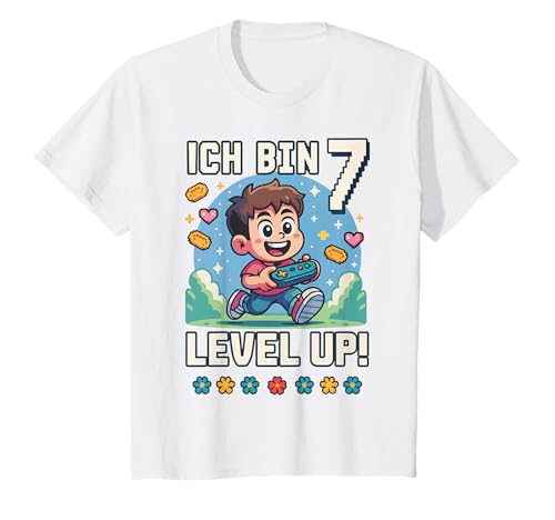 Kinder Ich Bin 7 Level Up Gamer Geburtstag Zocker Zocken T-Shirt Kinder Ich Bin 7 Level Up Gamer Geburtstag Zocker Zocken T-Shirt von Gamer Level Up Geburtstag Kinder Jungen Mädchen