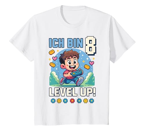 Kinder Ich Bin 8 Level Up Gamer Geburtstag Zocker Zocken T-Shirt Kinder Ich Bin 8 Level Up Gamer Geburtstag Zocker Zocken T-Shirt von Gamer Level Up Geburtstag Kinder Jungen Mädchen