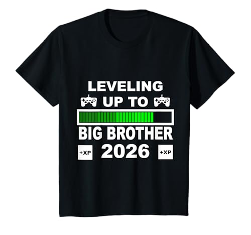Kinder Leveling Up To Big Brother 2026 T-Shirt von Gamer Level Up Großer Bruder 2026