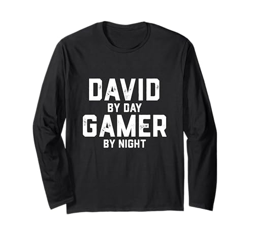 David Gamer Halloween Gaming Kostüm für Männer namens Dave Langarmshirt von Gamer Life Designs
