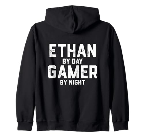 Ethan Gamer Halloween Gaming Kostüm für Männer mit dem Namen Ethan Kapuzenjacke von Gamer Life Designs