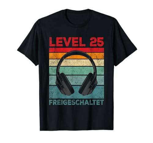 25. Geburtstag Jungen Video Gamer Level 25 freigeschaltet T-Shirt 25. Geburtstag Jungen Video Gamer Level 25 freigeschaltet T-Shirt von Gamer Männer Jungen Gaming Geburtstagsgeschenke