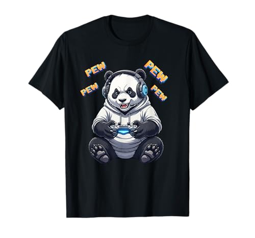 Lustiger Panda Gamer Pew Grafik für Jungen Herren Kinder Teenager T-Shirt Lustiger Panda Gamer Pew Grafik für Jungen Herren Kinder Teenager T-Shirt von Gamer Panda Pew Video Game Graphic Tees