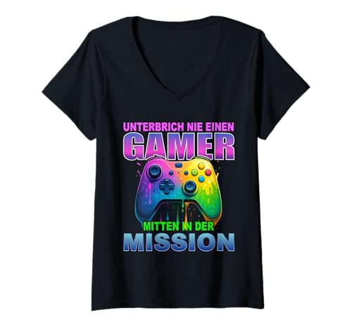 Damen Jungen und Männer Lustiges Gaming Zocker Gamer T-Shirt mit V-Ausschnitt Damen Jungen und Männer Lustiges Gaming Zocker Gamer T-Shirt mit V-Ausschnitt von Gamer Shirt Jungen Geschenke für Gaming Fans