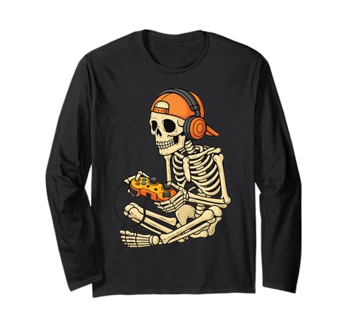 Skelett Gamer Halloween Videospiel Shirt für Jungen & Herren Langarmshirt Skelett Gamer Halloween Videospiel Shirt für Jungen & Herren Langarmshirt von Gamer Skeleton Halloween Shirts & Gifts