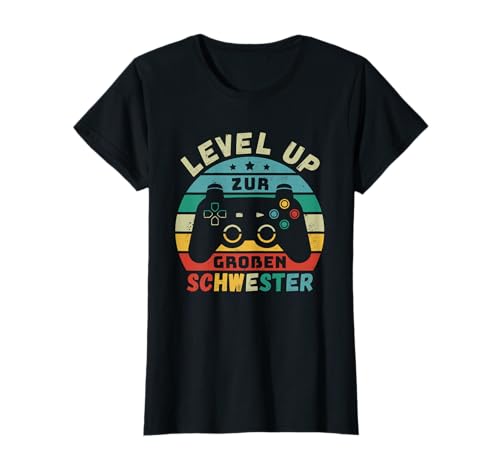 Level Up zur Großen Schwester Geburt Schwanger Mädchen Gamer T-Shirt von Gamer T-Shirt Geschenk zur Geburt Schwangerschaft