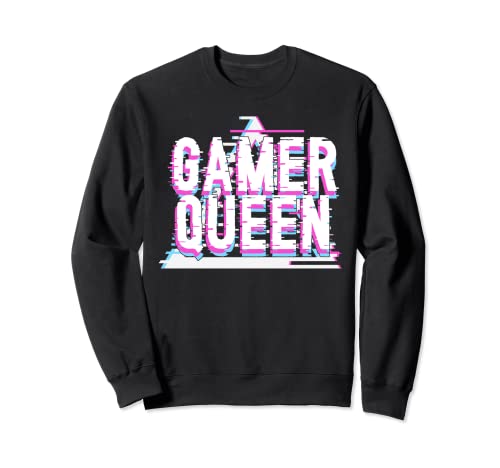 Controller Glitch Gaming Prinzessin Frauen Gamer Königin Sweatshirt von Gamer Zocker Gaming Nerd Geschenk
