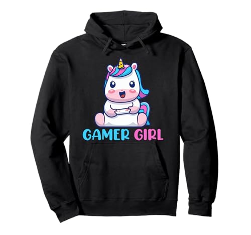 Einhorn Gamer Girl Controller Jungs Konsole Zocken Computer Pullover Hoodie von Gamer Zocker Nerd Level Gaming Geek dont Frau Mann