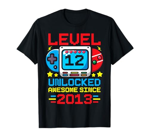 Level 12 Unlocked Video Gamer zum 12. Geburtstag für Jungen und Mädchen T-Shirt Level 12 Unlocked Video Gamer zum 12. Geburtstag für Jungen und Mädchen T-Shirt von Gamer birthday retro Tee.Co