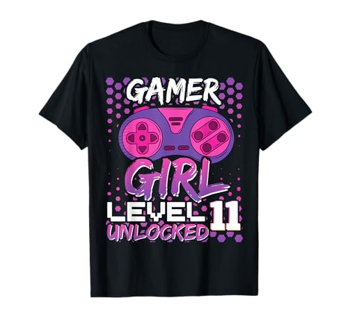 gamer girl level 11 unlocked 11. geburtstag gaming video spiel T-Shirt gamer girl level 11 unlocked 11. geburtstag gaming video spiel T-Shirt von Gamer girl birthday video games gaming apparel