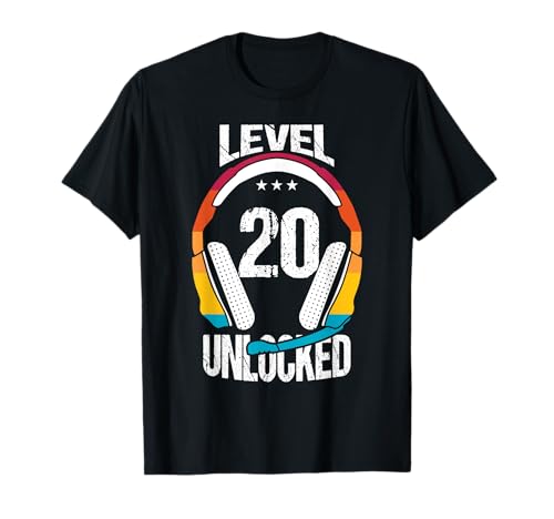 20. Geburtstag Cooles Gamer Jungen Männer Level 20 Unlocked T-Shirt von Gamer & Zocker Geburtstag Geschenke Männer Jungen