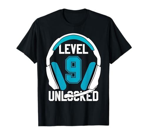 9. Geburtstag Cooles Gamer Jungen Männer Level 9 Complete T-Shirt von Gamer & Zocker Geburtstag Geschenke Männer Jungen