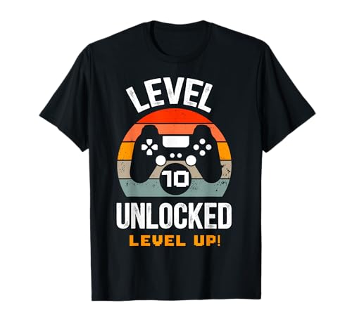 Level 10 Entsperrter Videospieler, Level Up 10. Geburtstag, Jungen T-Shirt Level 10 Entsperrter Videospieler, Level Up 10. Geburtstag, Jungen T-Shirt von Gamers Time To Level Up Co.