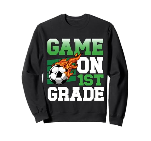 Lustiges Spiel auf 1. Klasse Fußballsport zurück zur Schule Kinder Sweatshirt Lustiges Spiel auf 1. Klasse Fußballsport zurück zur Schule Kinder Sweatshirt von Games On Grade Soccer Lover First Day Of School