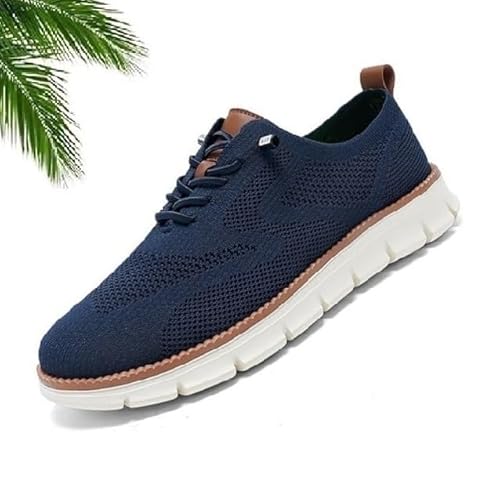 Gamfoam Wearbreeze-Schuhe for Herren, Bootsschuhe for Hineinschlüpfen mit Fußgewölbeunterstützung, Wearbreeze-Schuhe for Herren, besonders Bequeme Schuhe(Color:Dark Blue,Size:10) von Gamfoam