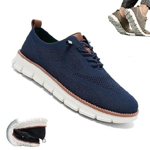 Gamfoam Wearbreeze-Schuhe for Herren, Bootsschuhe for Hineinschlüpfen mit Fußgewölbeunterstützung, Wearbreeze-Schuhe for Herren, besonders Bequeme Schuhe(Color:Dark Blue,Size:10) von Gamfoam