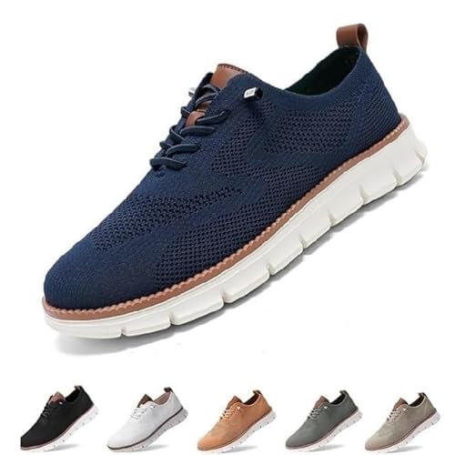 Gamfoam Wearbreeze-Schuhe for Herren, Bootsschuhe for Hineinschlüpfen mit Fußgewölbeunterstützung, Wearbreeze-Schuhe for Herren, besonders Bequeme Schuhe(Color:Dark Blue,Size:7) von Gamfoam