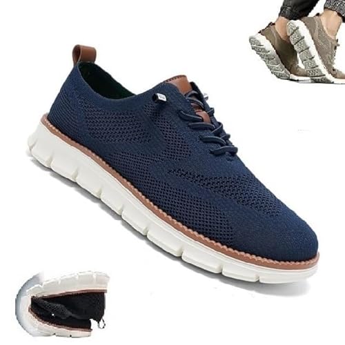 Gamfoam Wearbreeze-Schuhe for Herren, Bootsschuhe for Hineinschlüpfen mit Fußgewölbeunterstützung, Wearbreeze-Schuhe for Herren, besonders Bequeme Schuhe(Color:Dark Blue,Size:8.5) von Gamfoam