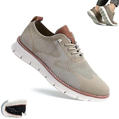 Gamfoam Wearbreeze-Schuhe for Herren, Bootsschuhe for Hineinschlüpfen mit Fußgewölbeunterstützung, Wearbreeze-Schuhe for Herren, besonders Bequeme Schuhe(Color:Khaki,Size:7.5) von Gamfoam