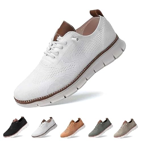 Gamfoam Wearbreeze-Schuhe for Herren, Bootsschuhe for Hineinschlüpfen mit Fußgewölbeunterstützung, Wearbreeze-Schuhe for Herren, besonders Bequeme Schuhe(Color:White,Size:10.5) von Gamfoam