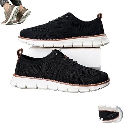 Gamfoam Wearbreeze-Schuhe for Herren, Bootsschuhe for Hineinschlüpfen mit Fußgewölbeunterstützung, Wearbreeze-Schuhe for Herren, besonders Bequeme Schuhe (Color : Black, Size : 7) von Gamfoam