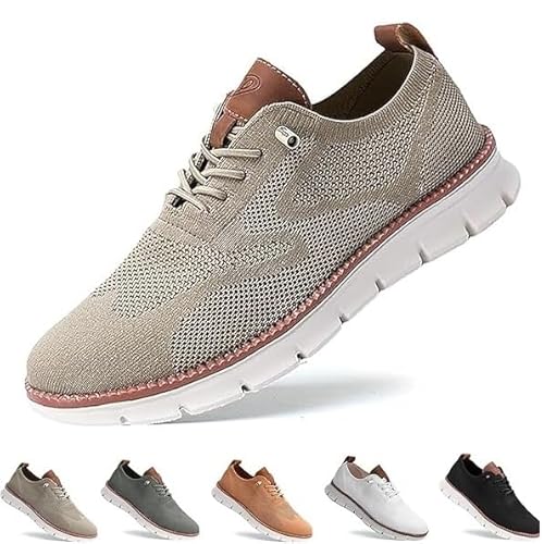 Gamfoam Wearbreeze-Schuhe for Herren, Bootsschuhe for Hineinschlüpfen mit Fußgewölbeunterstützung, Wearbreeze-Schuhe for Herren, besonders Bequeme Schuhe (Color : Khaki, Size : 10) von Gamfoam