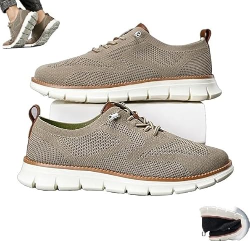 Gamfoam Wearbreeze-Schuhe for Herren, Bootsschuhe for Hineinschlüpfen mit Fußgewölbeunterstützung, Wearbreeze-Schuhe for Herren, besonders Bequeme Schuhe (Color : Khaki, Size : 6.5) von Gamfoam