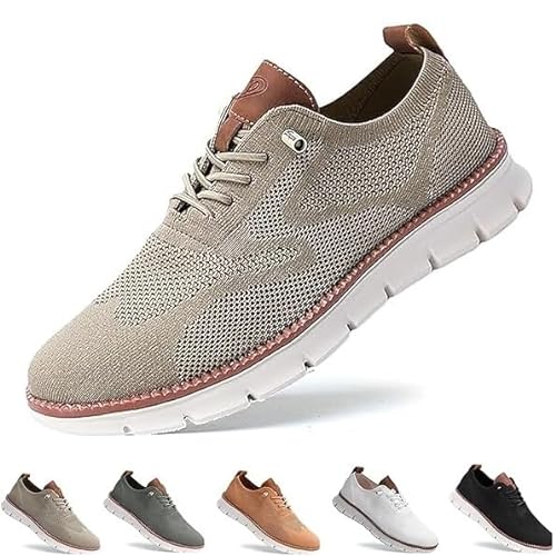 Gamfoam Wearbreeze-Schuhe for Herren, Bootsschuhe for Hineinschlüpfen mit Fußgewölbeunterstützung, Wearbreeze-Schuhe for Herren, besonders Bequeme Schuhe (Color : Khaki, Size : 9.5) von Gamfoam