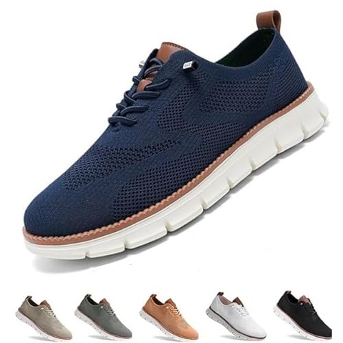 Gamfoam Wearbreeze-Schuhe for Herren, Bootsschuhe for Hineinschlüpfen mit Fußgewölbeunterstützung, Wearbreeze-Schuhe for Herren, besonders Bequeme Schuhe (Color : Navy, Size : 10.5) von Gamfoam