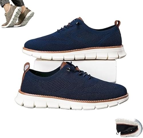 Gamfoam Wearbreeze-Schuhe for Herren, Bootsschuhe for Hineinschlüpfen mit Fußgewölbeunterstützung, Wearbreeze-Schuhe for Herren, besonders Bequeme Schuhe (Color : Navy, Size : 7.5) von Gamfoam