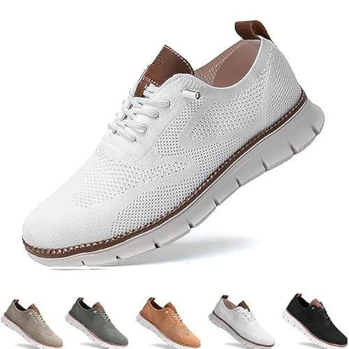 Gamfoam Wearbreeze-Schuhe for Herren, Bootsschuhe for Hineinschlüpfen mit Fußgewölbeunterstützung, Wearbreeze-Schuhe for Herren, besonders Bequeme Schuhe (Color : White, Size : 6.5) von Gamfoam