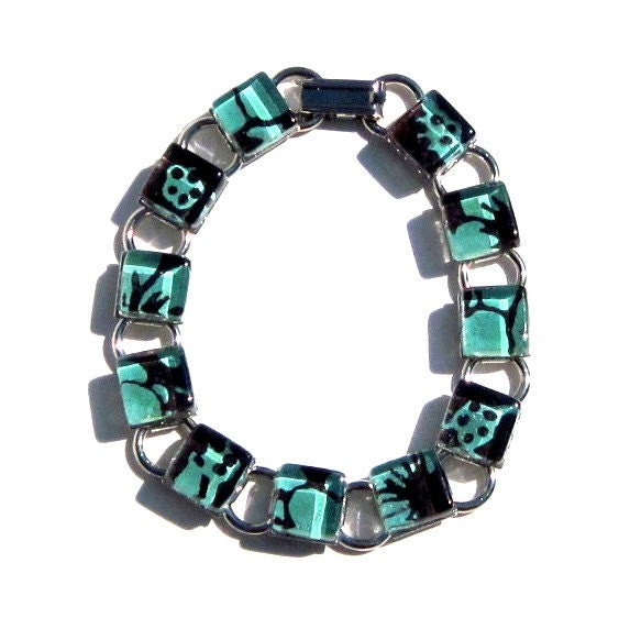 Chocolate Brown Und Aqua Glas Armband. Ein Kimono Cube Glass Tile Armband Von Gamiworks Mineral Chocolate Brown Und Aqua Glas Armband. Ein Kimono Cube Glass Tile Armband Von Gamiworks Mineral von GamiWorks