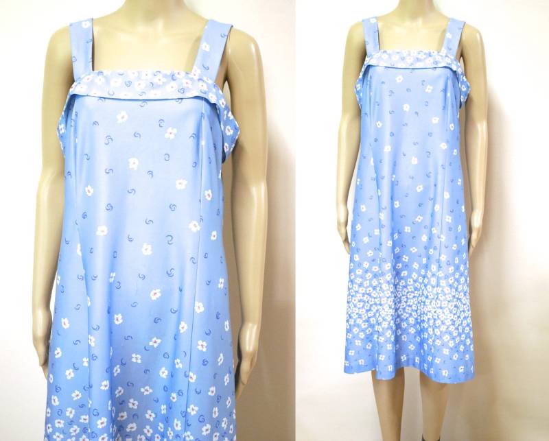 70Er Jahre Floral Print Pinafore Schürze Sommerkleid, Vintage Sonnenkleid Retro Frühling Party Picknick Mittlere Länge Vtg 1970Er Größe S-M von GamineRagVintage