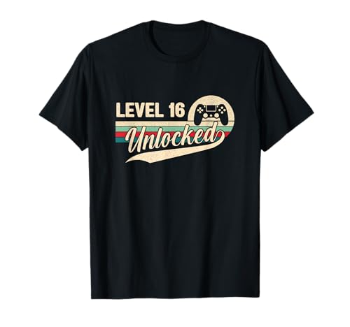 Gaming zum 16. Geburtstag für Jungen und Mädchen, Spieler, Level 16, freigeschaltet T-Shirt Gaming zum 16. Geburtstag für Jungen und Mädchen, Spieler, Level 16, freigeschaltet T-Shirt von Gaming 16th Birthday For Boy & Girl Gamer