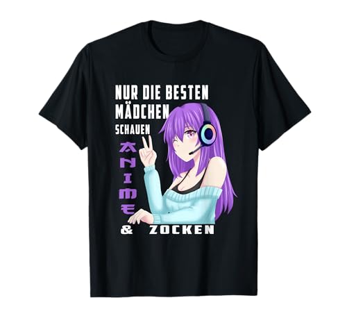 Anime Mädchen zocken Gaming Anime Manga Merch T-Shirt Anime Mädchen zocken Gaming Anime Manga Merch T-Shirt von Gaming Anime Mädchen