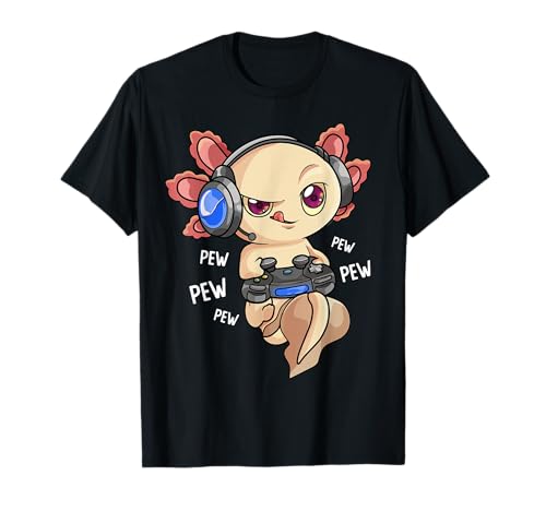 Gaming Axolotl Shirt Kinder Jungen Gamer - Kawaii Videospiel T-Shirt von Gaming Axolotl Shirt Kids Boys