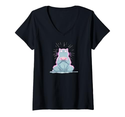 Damen Gaming Controller Katze Kostüm für Japan Gamer Katzen Liebhaber T-Shirt mit V-Ausschnitt Damen Gaming Controller Katze Kostüm für Japan Gamer Katzen Liebhaber T-Shirt mit V-Ausschnitt von Gaming Cat Outfit