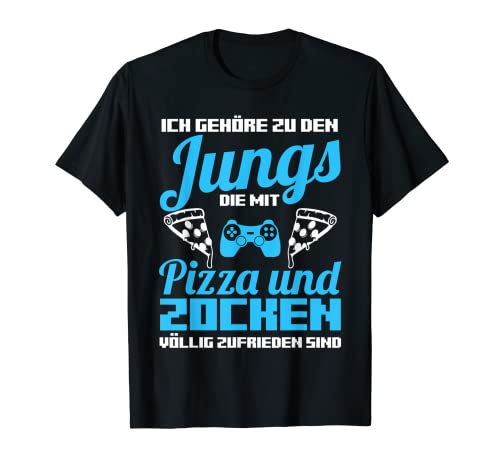 Herren Gamer Pizza Zocker Gaming T-Shirt von Gaming Gamer Zocken Zocker Geschenk