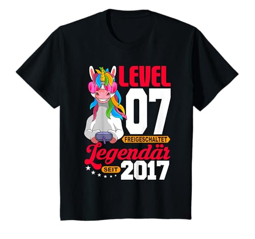 level 7 mädchen gamer girl legendär 2017 7. geburtstag T-Shirt von Gaming Geburtstagsgeschenk Mädchen