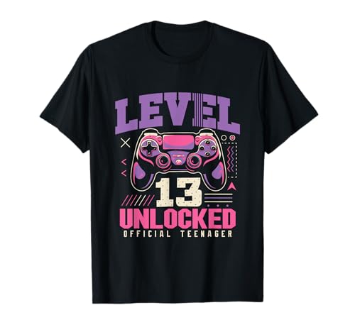Level 13 Offizielles Gaming-Girl für Teenager freigeschaltet T-Shirt von Gaming Girl Thirteen