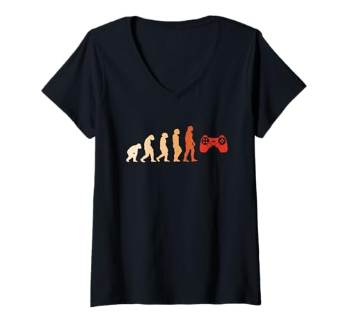 Damen Spieler Evolution Gaming T-Shirt mit V-Ausschnitt Damen Spieler Evolution Gaming T-Shirt mit V-Ausschnitt von Gaming Hobby Present Gamer Apparel